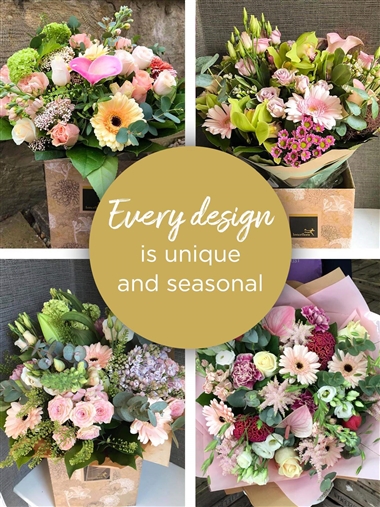 Choose Florist Choice and let our Florist make you a Beautiful Bespoke Bouquet.. Everyone is different. choose your colour choice , Pastel,Bright,Neutral or Surprise me !!